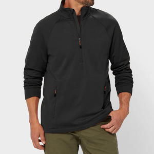 Sudadera con capucha de punto de cuello alto con media cremallera, unisex, de manga larga, 100% poliéster polar, con logotipo bordado personalizado, venta al por mayor 2025 - Product Image 1