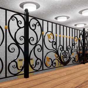 Rampe de balcon en fer forgé de qualité supérieure avec finition thermolaquée, rampe décorative en fer sur mesure pour un design de balcon extérieur moderne - Product Image 1