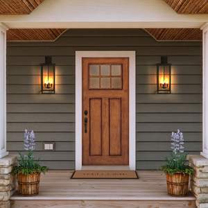 Applique murale extérieure en aluminium noir à 4 lumières, résistante aux intempéries, 30 pouces de hauteur, pour porche, jardin et patio, 1 pièce sans ampoules - Product Image 3