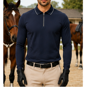 Camiseta de Polo Ecuestre de Moda, de Algodón, Secado Rápido, Transpirable, Ligera, Profesional, para Montar a Caballo - Product Image 2