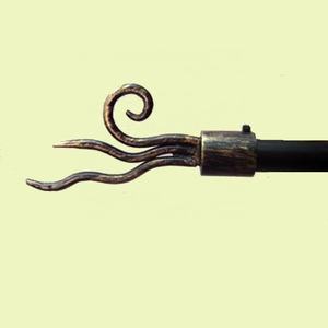 Embouts de tringle à rideau en fer forgé, embouts de tringle à rideau en fer forgé de couleur noire, embouts de tringle à rideau en fer forgé - Product Image 6