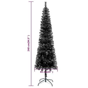 Sapin de Noël en forme de cône de 8 pieds en PVC noir et acier, sapin de Noël festif de 8 pieds - Product Image 6