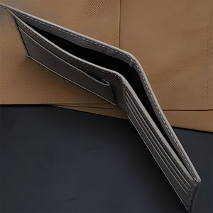 Men's Leather Premium Grey Bi-Fold <b>Wallets</b> Multi Compartment Card Holder Slim Purse Casual Daily Cash <b>Photo</b> ID Window Organizer - Product Image 6