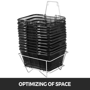 12 pezzi di metallo nero portatile del cestino della spesa con le maniglie per i supermercati negozi al dettaglio della spesa - Product Image 6