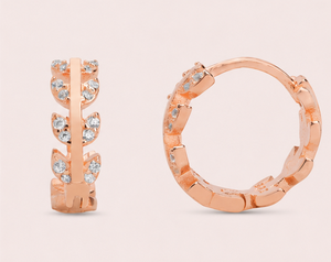 925 Sterling Silver <b>Leaf</b> Stud Earrings with Rose Gold Plating Women's <b>Jewelry</b> Earrings Minimalist Fashion <b>Jewelry</b> for Women - Product Image 2