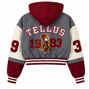 Chaqueta Varsity de Lana Corta Personalizada de Alta Calidad para Mujer, Transpirable, para Tallas Grandes, Uso en el Gimnasio y en Invierno - Product Image 5