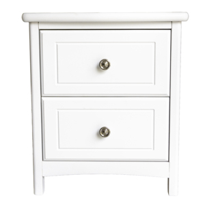 Clean-Lined 2-Slide Wood Bedside Chest, Multi-Purpose Accent <b>End</b> <b>Table</b> for Bedroom & Tight Spaces - Product Image 2
