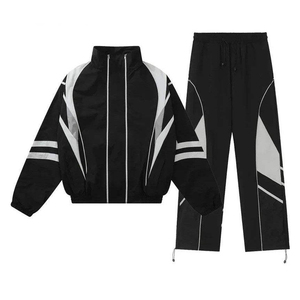 Custom Made Men's Winter Streetwear Hooded Windbreaker Tracksuit Set Regular Fit Polyester/Cotton Breathable Eco-Friendly - Product Image 2