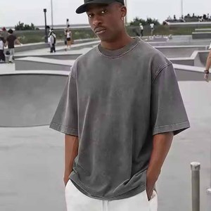 Vente en gros de t-shirts blancs en coton 100% 210g, col rond, streetwear, hip hop, t-shirt uni personnalisé, t-shirt blanc uni pour hommes - Product Image 4