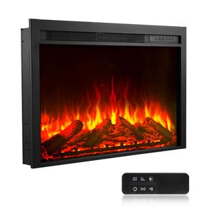 Caminetto Elettrico da Incasso da 40 Pollici con Effetto LED Regolabile, Timer 8 Ore e Telecomando per Uso Domestico - Product Image 1