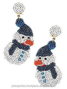 Pendientes de lápiz labial con cuentas hechos a mano, joyería de gota llamativa, pendientes de cuentas de semillas personalizados para mujeres y niñas, moda al por mayor - Product Image 4