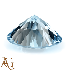 Topacio Azul Cielo Natural, Corte Láser Redondo Cóncavo, Tallado en Intaglio, Gema Suelta, Fabricante Mayorista para Joyería - Product Image 2