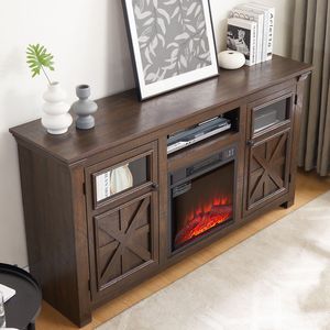 Mueble para TV de 2 Puertas Estilo Granja, Diseño Inspirado en un Granero, para Entretenimiento en el Hogar y Almacenamiento de Equipos Multimedia - Product Image 4