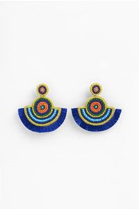 Boucles d'oreilles statement de haute qualité, en alliage plaqué or, avec broderie perlée et applique de dessin animé multicolore, NEHA ENTERPRISES Modèle NE-12 - Product Image 4