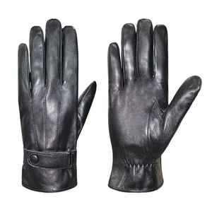 Gants de vélo en cuir, longueur poignet, thermiques, non doublés, décontractés, compatibles écran tactile, pour usage quotidien en hiver - Product Image 6