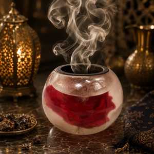 Brûleur d'encens en verre et bois au design fabuleux avec insert métallique, bois de santal aromatique, écologique, utilisation toute saison - Product Image 5