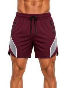 Pantalones Cortos Deportivos para Hombre, Grises, Ecológicos, de Lona, de Secado Rápido, con Bolsillos con Cierre, Cintura Elástica, Largo Medio, para Entrenamiento Atlético - Product Image 2