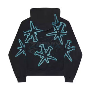 Prix raisonnable, service OEM, haute qualité, sweats à capuche en coton 100% pour hommes, style unique, respirant, avec strass pour l'hiver - Product Image 3