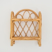 Étagère murale en rotin tressé pour épices, cuisine, chambre, rangement de cosmétiques et livres
