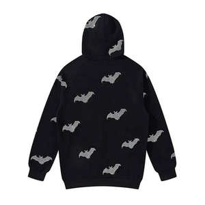 Sudadera con capucha personalizada Y2K con gráfico de murciélago y pedrería, estilo oversize, streetwear, Harajuku, hip hop, gótica, negra, unisex. - Product Image 6