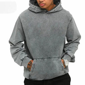 Sudadera con Capucha Extra Grande para Hombre, Color Gris, de Algodón, Estilo Francés, Informal, con Bolsillos, para Otoño, Corte Regular - Product Image 1