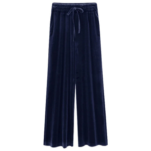 Trouser Elastic Stretch Breathable Velvet Pant Sweat Loose Yoga Outdoor <b>Ladies</b> Track Velour Pants Trousers 2025 New Custom - Product Image 4