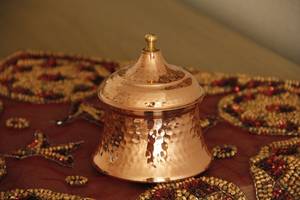 Conteneur à épices en cuivre artisanal de haute qualité avec couvercle, hermétique, design oriental, forme ronde, pour la cuisine, idéal pour offrir - Product Image 4