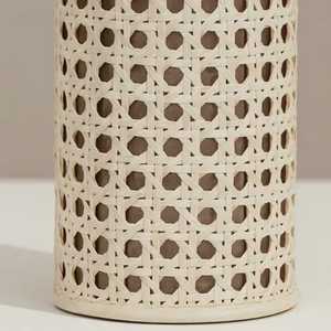 Brûleur d'encens en métal avec base cylindrique en lin, motif Dubai Skyline, porte-encens d'aromathérapie - Product Image 6