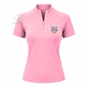 Gamma Phi Delta Workout Set Quarter Zip Top <b>Short</b> Sleeve High Waist <b>Leggings</b> With Contrast Blue Stripe Sports Activewear Set - Product Image 2