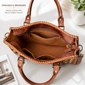 Sac fourre-tout en cuir véritable de vachette à poils, imprimé léopard, fait main, avec poignées structurées et bandoulière amovible, pour usage quotidien - Product Image 4