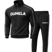 Nouvelle conception, survêtement unisexe personnalisé, coupe ajustée, imprimé uni, style streetwear, avec pantalon de jogging mi-zippé, respirant, séchage rapide, haute performance