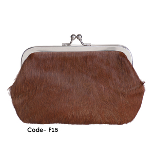 Pochette de voyage en cuir souple de luxe brésilien avec fourrure, petite, pour cosmétiques, maquillage et bijoux, export en vrac en Inde - Product Image 5