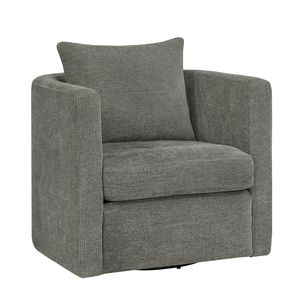 Fauteuil pivotant confortable Sutton Grey Swivel Barrel Chaise Lounge - Product Image 1