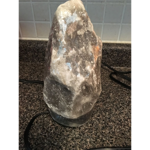 Elegant Gray Himalayan Crystal Salt Lamp Pyramid Shape Handcrafted Natural Rock Lamp with Dimmer <b>Touch</b> <b>Switch</b> for Spa Yoga Room - Product Image 5