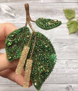 Handmade Embroidered Children's Statement Brooch with Artistic Bead Embellishment Luxury Handcrafted Embroidery Pin - Product Image 6