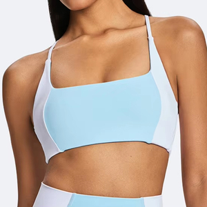 Soutien-gorge de sport pour femme, col carré, fines bretelles, haut d'entraînement pour le yoga, la gym, la course et le fitness - Product Image 2