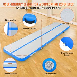Tappetino Gonfiabile per Ginnastica da 4 Pollici di Spessore con Pompa Elettrica, Tappeto per Allenamento Tumble Track, Accessori per Attrezzature Ginniche - Product Image 5