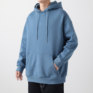 เสื้อฮู้ดซิปผู้ชายทรงโอเวอร์ไซส์ สีเทาล้วน ผ้าเฟรนช์เทอร์รี่ สวมใส่สบายๆ ในฤดูใบไม้ร่วง น้ำหนัก 500 กรัม ถักทอจากผ้าฝ้าย 100% ไม่หดตัว - Product Image 5