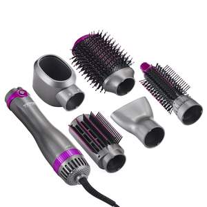 Sèche-cheveux ionique 5 en 1 avec 3 réglages de chaleur, 3 brosses, 2 buses - Outil de coiffage volumisant, lissant et bouclant à haute vitesse - Product Image 1