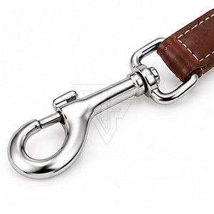 Collar Clásico de Cuero Sólido para Perro con Correa Coordinada, Correa Ajustable, Hebilla Metálica con Anillo en D y Asa para Uso Diario - Product Image 5