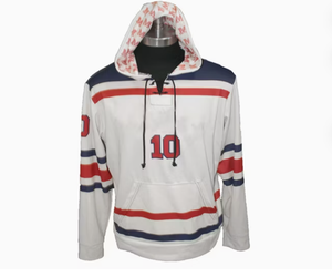 Personaliza tu Propio Estilo, Sudadera con Capucha de Hockey sobre Hielo con Nombre y Número Cosidos, Azul - Product Image 4