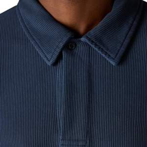 Sudadera Polo de Punto Acanalado Lavado de Alto Gramaje Azul Marino de Manga Larga con Cuello, Estilo Casual Premium para Hombre, Ajuste Cómodo - Product Image 4