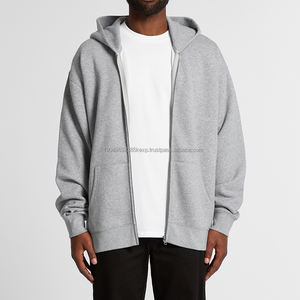 Sweats à capuche personnalisés hommes 100% coton oversize épaules tombantes sweats à capuche streetwear sweats à capuche poids lourd sweat à capuche zippé pour hommes - Product Image 2