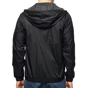 OEM Wholesale Custom LOGO Waterproof and Windproof Outdoor Jackets Running <b>Black</b> Hooded <b>Windbreaker</b> Jacket for Men - Product Image 2