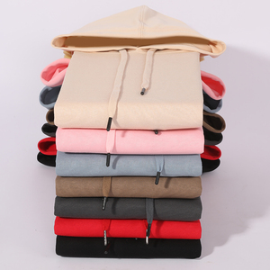 Unisex <b>Red</b> Hooded Sweatshirt Solid Color Casual Pullover With Front Pocket Regular Fit Knitted Fabric Autumn Wear - Product Image 4