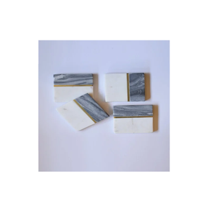 Ensemble de sous-verres en marbre écologique faits à la main, durables et lavables, pour promotions - Product Image 4