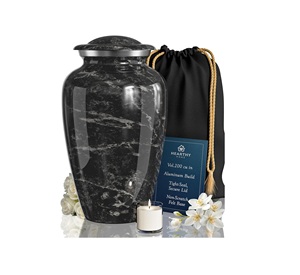 Trusted Manufacturer Engraved Adult Memorial Ash Urn Featuring Durable Metal Construction with Decorative Funeral Display Appeal - Product Image 1