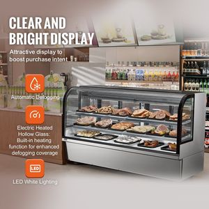 Vitrina Refrigerada Comercial Grande de 32 Pies Cúbicos/901L con Iluminación LED, Exhibidor de Pastelería de 4 Niveles para Panadería y Supermercado - Product Image 3