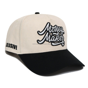 Hip Hop coton Baseball chapeau blanc personnalisé votre Logo Baseball 3D bouffée broderie impression 5 panneau brodé casquettes de sport en gros - Product Image 1