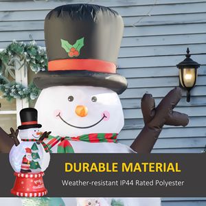 Decorazioni Natalizie Gonfiabili da Esterno con Luci LED Colorate Rotanti da 2,4 m, con Pupazzo di Neve - Product Image 4